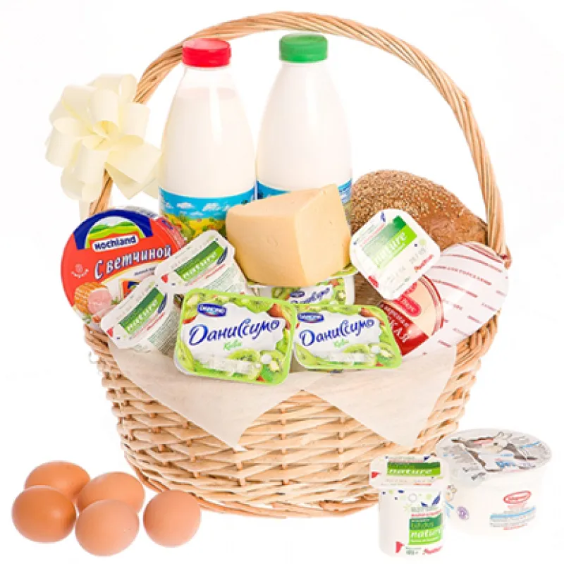 Корзинка свежих продуктов с хлебом и молоком, доставка Бугуруслан